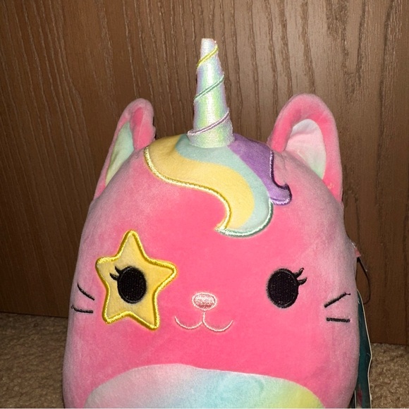 Squishmallows Sienna Pink Caticorn Cat Unicorn Rainbow Belly Mane Star Eye Plush - Picture 2 of 7